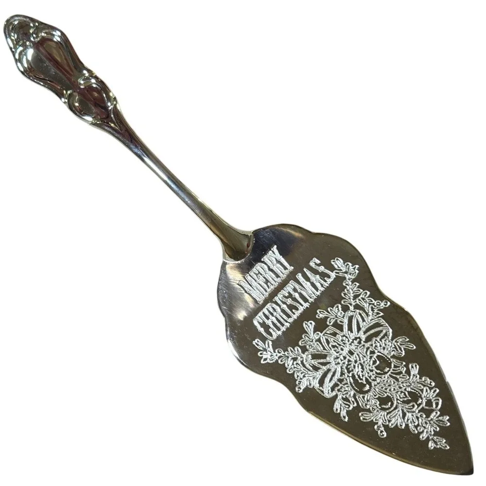 NEW DEADSTOCK WM Rogers Silver Plated Merry Christmas Tree‎ Cake Server in box